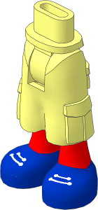 Figure Friends Hips and Legs with Cargo Pants with Nougat Legs and White Laces Blue Sneakers Pattern