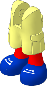 Figure Friends Legs with Cargo Pants with Nougat Legs and White Laces Blue Sneakers Pattern