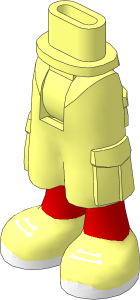 Figure Friends Hips and Legs with Cargo Pants with Medium Nougat Legs and White Laces and Sole Sneakers Pattern