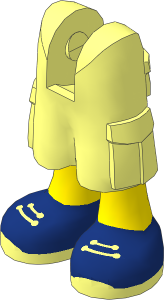 Figure Friends Legs with Cargo Pants with Light Nougat Legs and Dark Blue Sneakers Pattern