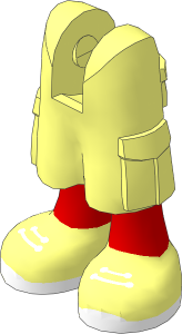 Figure Friends Legs with Cargo Pants with Medium Nougat Legs and White Laces and Sole Sneakers Pattern