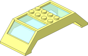 Window  4 x 10 x  2 Slope Double with Trans Light Blue Glass