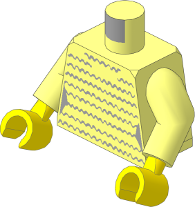Minifig Torso with Arms and Hands with Dress with Wavy Lines Pattern