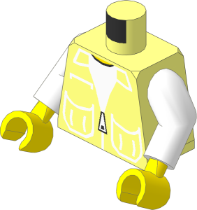 Minifig Torso with Arms and Hands with Vest with Patch Pockets Pattern