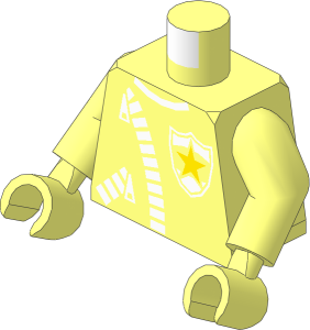 Minifig Torso with Arms and Hands with Zipper Jacket and Police Logo Pattern