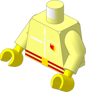 Minifig Torso with Arms and Hands with Modern Firefighter Type 1 Pattern