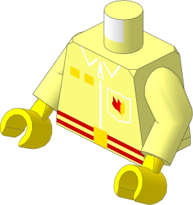 Minifig Torso with Arms and Hands with Modern Firefighter Type 2 Pattern