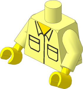 Minifig Torso with Arms and Hands with Plain Shirt with Pockets Pattern