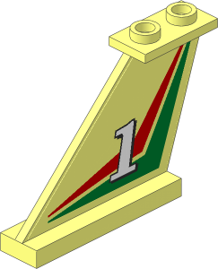 Tail  4 x  1 x  3 with Number  1 on Red and Green Chevrons Left Sticker