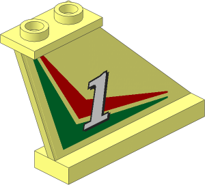 Tail  4 x  1 x  3 with Number  1 on Red and Green Chevrons Right Sticker