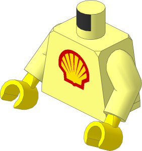 Minifig Torso with Arms and Hands with Shell Logo 1971 Pattern