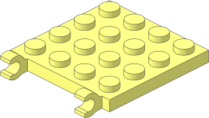 Plate  4 x  4 with 2 Clips Horizontal (Open C-Clips)