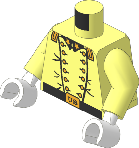Minifig Torso with Arms and Hands with US Cavalry General Pattern