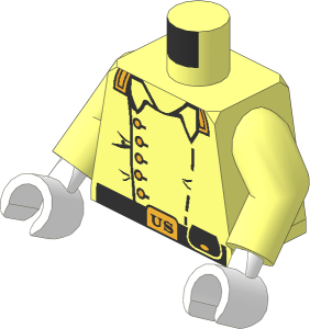 Minifig Torso with Arms and Hands with US Cavalry Officer Pattern