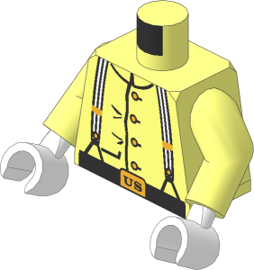 Minifig Torso with Arms and Hands with US Cavalry Soldier Pattern