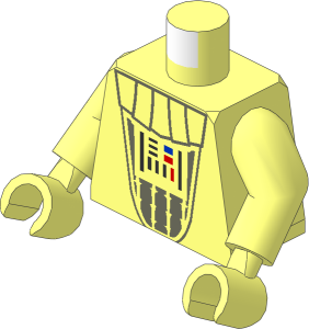 Minifig Torso with Arms and Hands with SW Darth Vader Grey Pattern