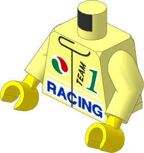 Minifig Torso with Arms and Hands with #1 Racing Pattern
