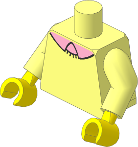 Minifig Torso with Arms and Hands with Crew Neck Sweater with Bright Pink Collar Pattern