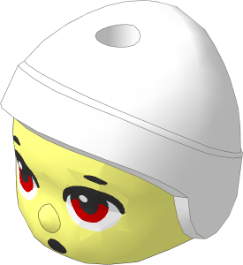 Figure Friends Baby Head with White Cap, Bright Light Blue Eyes and Surprised Round Mouth Pattern