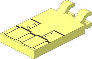 Tile  2 x  3 with Clips Horizontal (Thick C-Clips) with Simulated Metal Plates and  4 Rivets Pattern