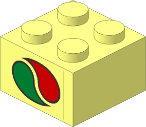 Brick  2 x  2 with Octan Logo Stickers on Both Sides