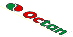 Sticker  1.5 x  7.5 with Octan Logo on White Background