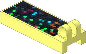 Hinge Tile  1 x  2 with 2 Fingers with Glitter Space Panel Sticker