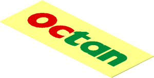 Sticker  1.1 x  2.9 with "Octan" without Border