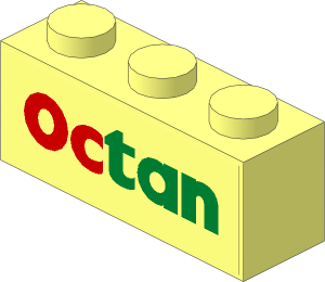 Brick  1 x  3 with "Octan" Sticker