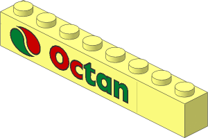 Brick  1 x  8 with Octan Logo Sticker on Left