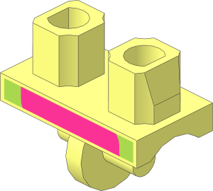 Minifig Hips with Magenta Flowers on Lime Shorts Pattern