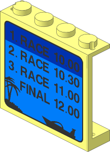 Panel  1 x  4 x  3 with Schedule for Boat Race Sticker