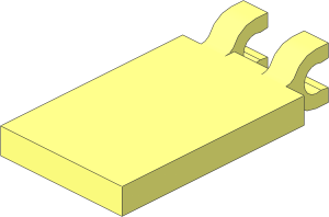 Tile  2 x  3 with Clips Horizontal (Thick U-Clips)