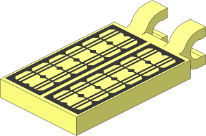Tile  2 x  3 with Clips Horizontal (Thick U-Clips) with Solar Panels Pattern
