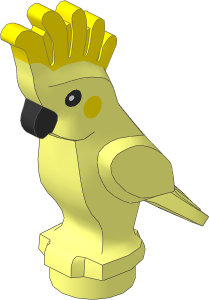 Animal Bird Cockatoo with Yellow Crest and Cheeks Pattern