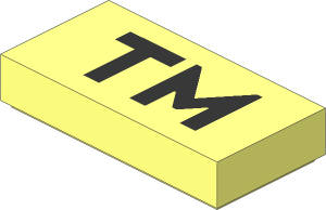Tile  1 x  2 with Silver "TM" Pattern