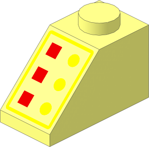 Slope Brick 45  2 x  1 with 3 Buttons 3 Lamps Reissue Pattern