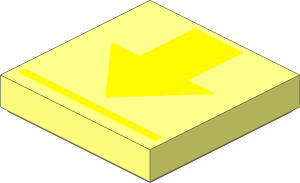 Tile  2 x  2 with Yellow Arrow and Stripe Pattern