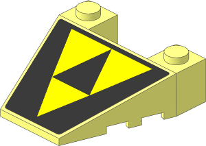 Wedge  4 x  4 with Stud Notches and with Blacktron I Logo Sticker