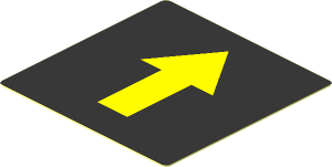 Sticker  1.9 x  1.9 with Yellow Arrow on Black Background