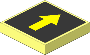 Tile  2 x  2 with Yellow Arrow on Black Background Sticker