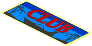 Sticker  2.3 x  5.9 with "CLUB" Boat Logo
