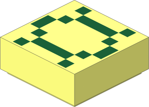 Tile  1 x  1 with Dark Green Pixelated Lines Pattern