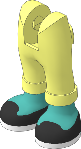 Figure Friends Legs with Folded Trousers with Medium Tan Feet and Black Ballerina Shoes with White Sole Pattern