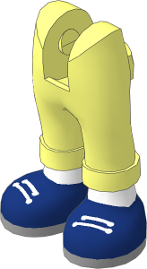 Figure Friends Legs with Folded Trousers with White Feet and Dark Blue Shoes with White Laces and Light Bluish Grey Sole Pattern