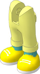Figure Friends Legs with Folded Trousers with white Feet and Medium Lavender Shoes with White Laces and Sole Pattern