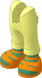 Figure Friends Legs with Folded Trousers with White Feet and Metallic Pink Sandals Pattern