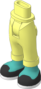 Figure Friends Hips and Legs with Folded Trousers with Medium Tan Feet and Black Ballerina Shoes with White Sole Pattern