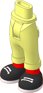 Figure Friends Hips and Legs with Folded Trousers with Nougat Feet and Black Shoes with White Laces and Sole Pattern