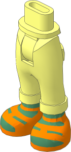Figure Friends Hips and Legs with Folded Trousers with White Feet and Metallic Pink Sandals Pattern
